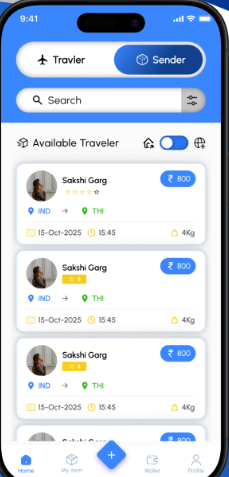CarryPorter app screen 2